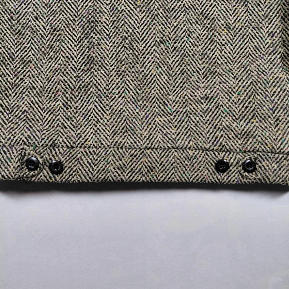 Vintage‎ Woolrich Wool Jacket Peacoat Rainbow Tweed Full Neck Button Grannycore